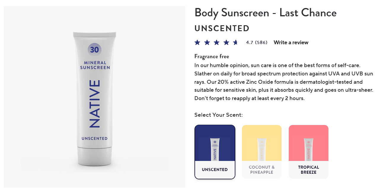 native mineral sunscreen